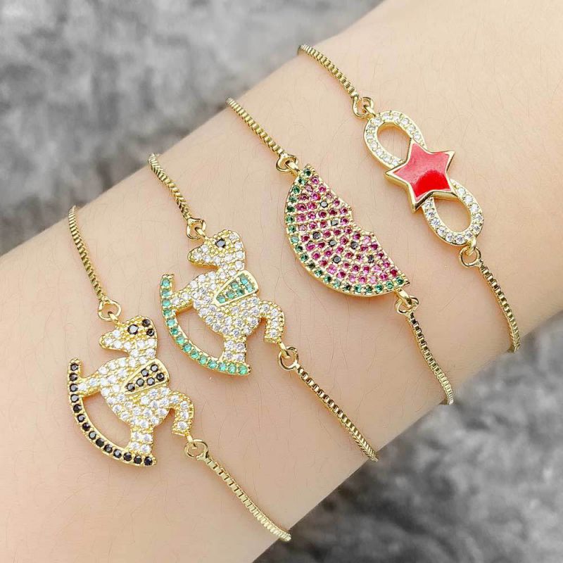 Pulsera De Cobre Con Pentagrama Y Diamantes