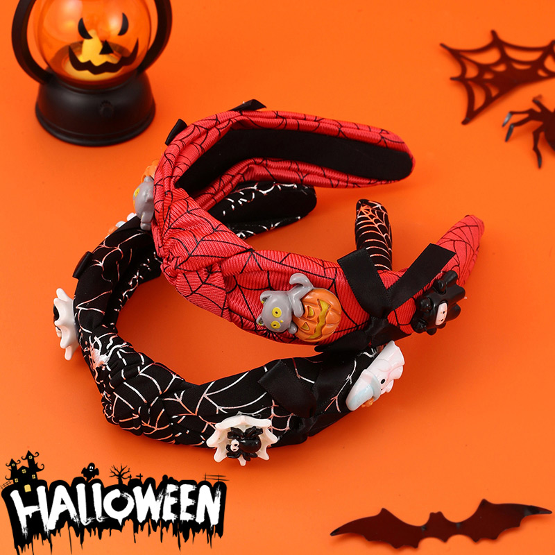 Diadema Anudada Con Lazo De Dibujos Animados De Resina Impresa De Halloween