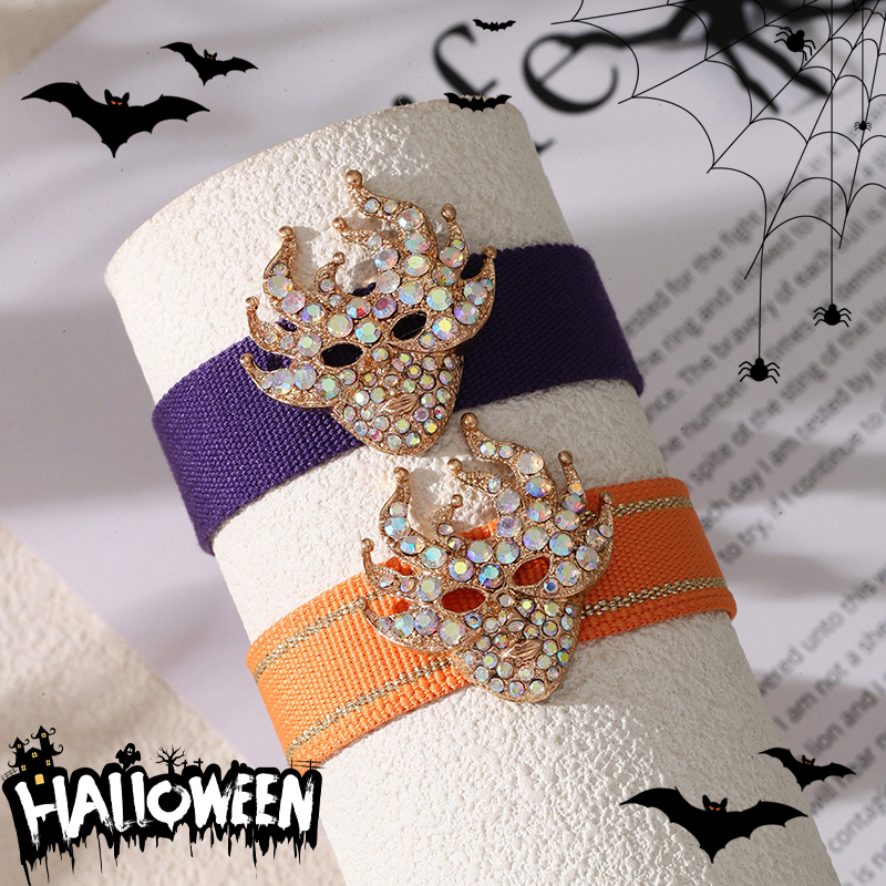 Pulsera Trenzada Con Borlas Y Máscara De Diamantes De Aleación Para Halloween