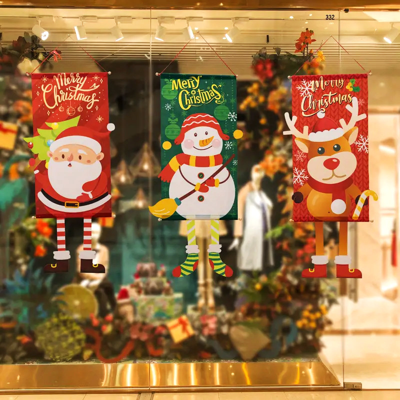 Bandera Colgante Con Estampado Navideño