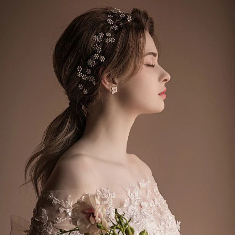 Diadema Trenzada De Perlas