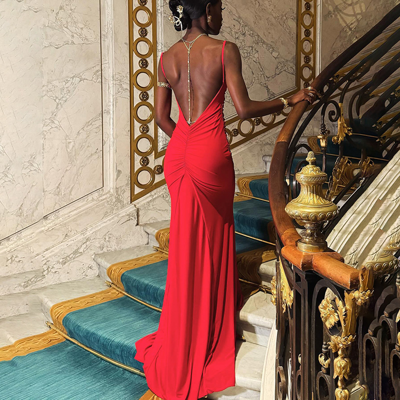 Vestido De Tirantes Plisado De Poliéster