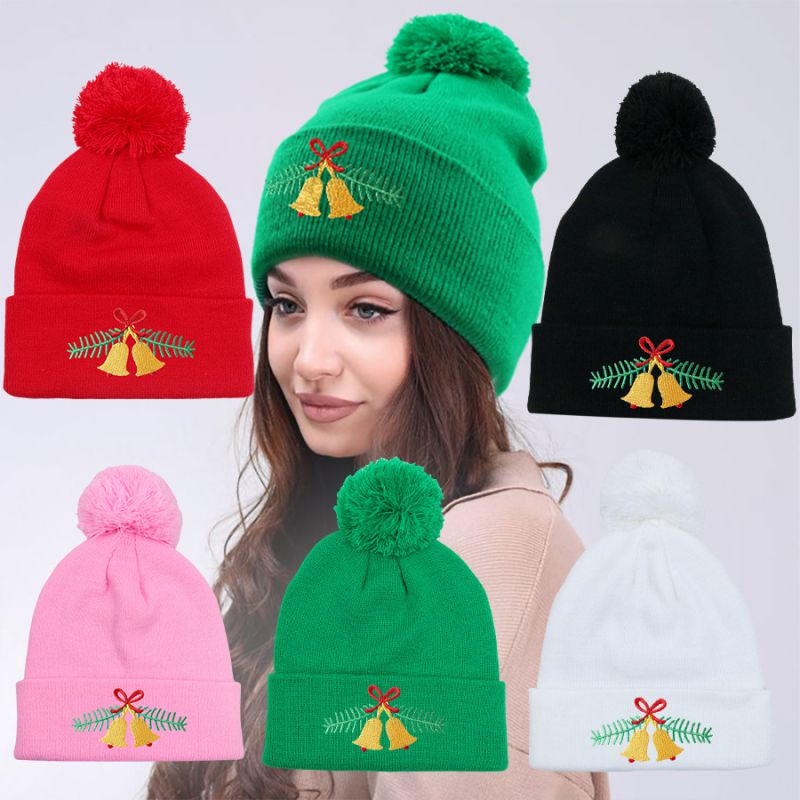 Gorro De Punto Con Bordado De Campanas