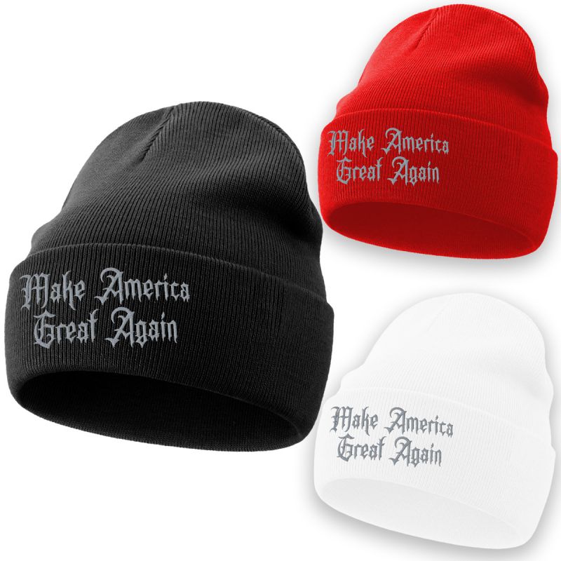 Gorro De Punto Con Bordado De Letras Acrílicas