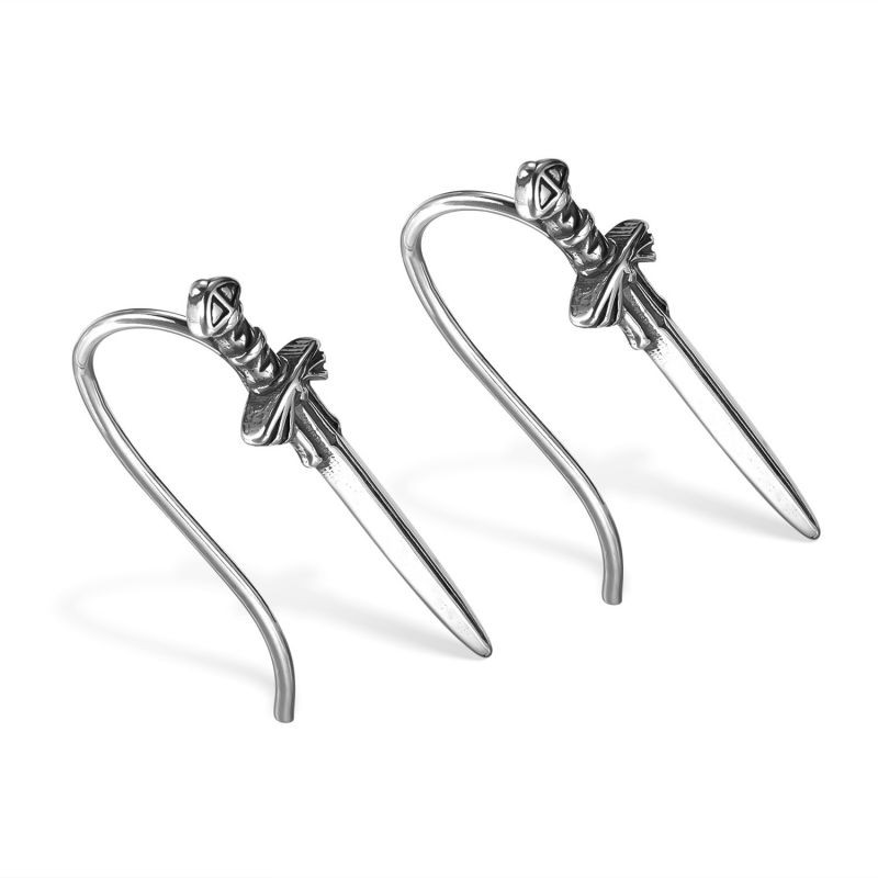 Pendientes De Hombre Espada De Acero Inoxidable