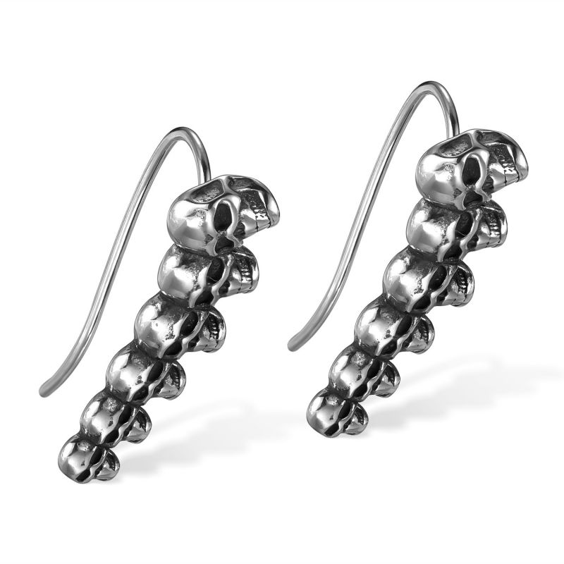 Pendientes De Hombre Calavera De Acero Inoxidable