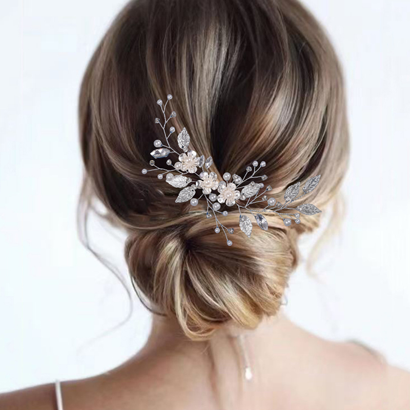 Diadema De Hoja De Perla De Metal