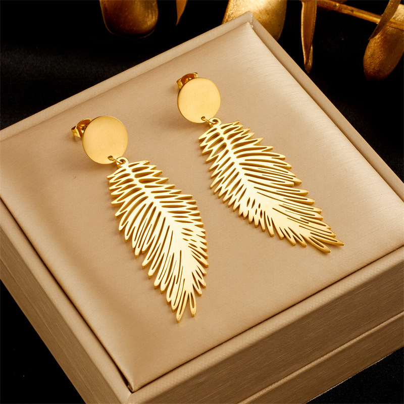 Pendientes De Plumas De Metal