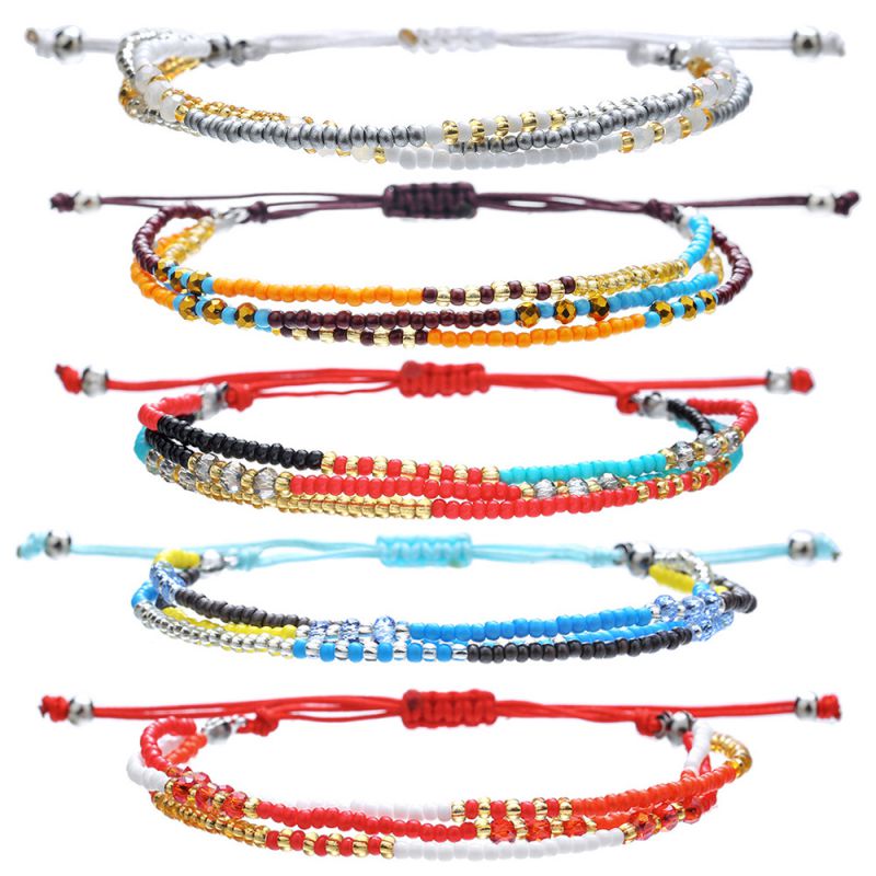 Pulsera De Cuentas De Arroz Multicapa