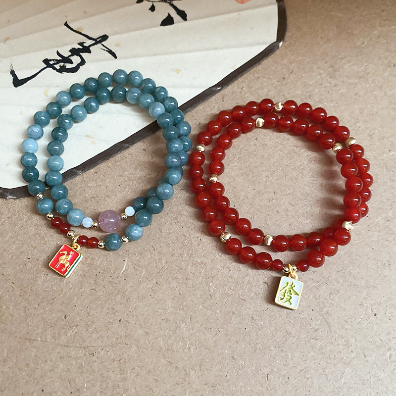 Pulsera Cuadrada Con Cuentas De Ágata