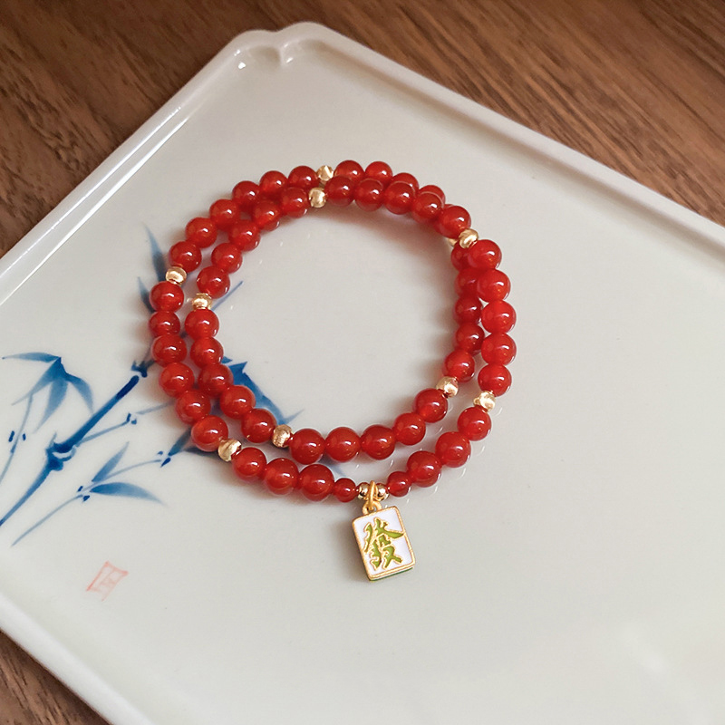 Pulsera Cuadrada Con Cuentas De Ágata
