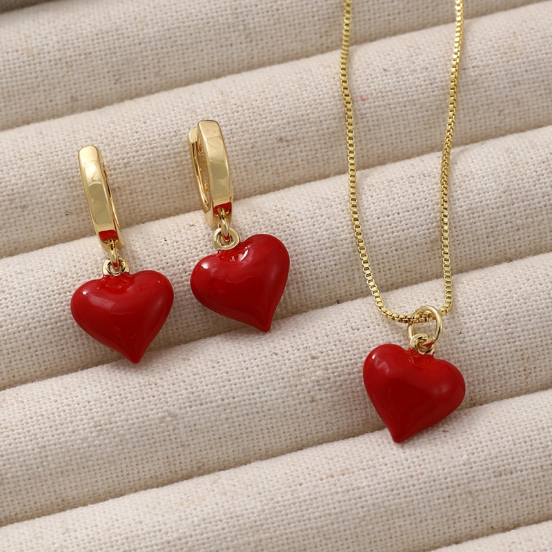 Pendientes De Corazón Con Gotas De Aceite De Cobre