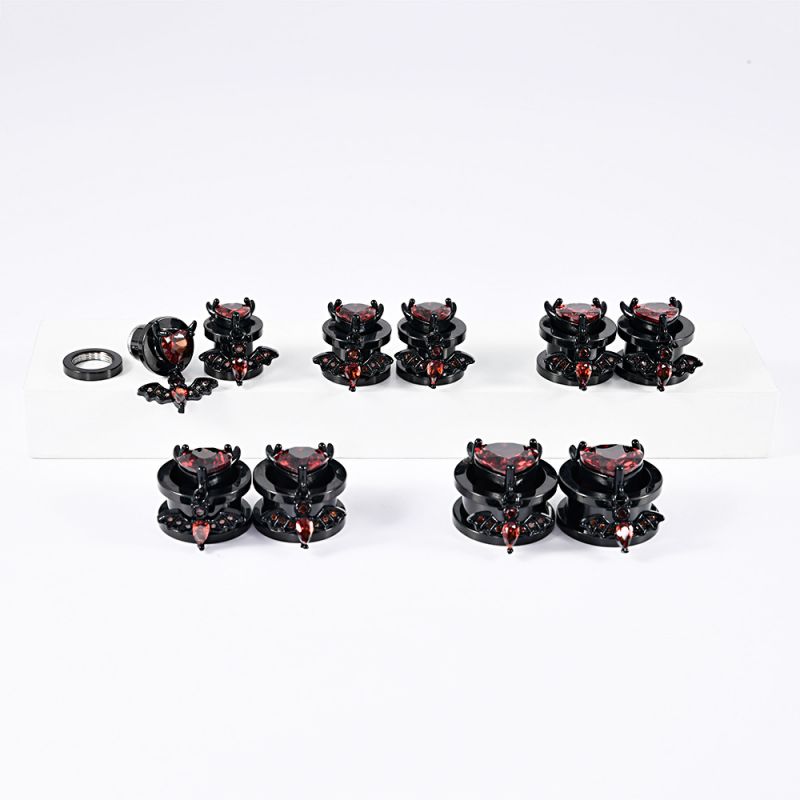 Expansor De Oreja De Acero Inoxidable Con Forma De Corazón Y Diablo