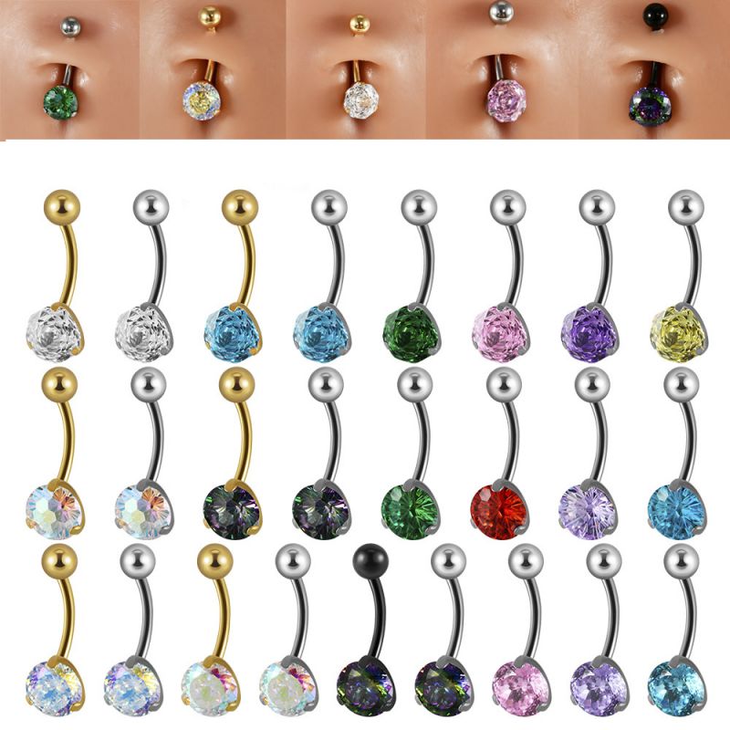 Perforación Geométrica De Diamante En Acero De Titanio Para El Ombligo