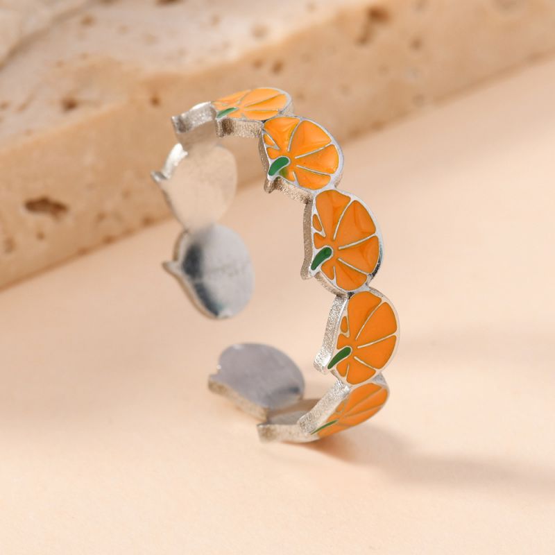 Anillo De Acero Inoxidable Con Forma De Calabaza
