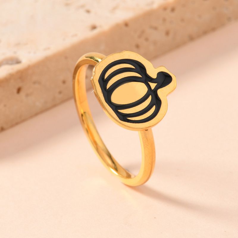 Anillo De Acero Inoxidable Con Forma De Calabaza