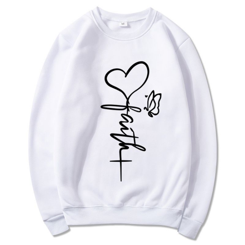 Sudadera De Poliéster Con Cuello Redondo Y Estampado De Letras