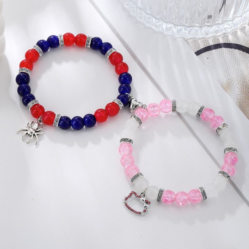 Pulsera Magnética Con Cuentas De Diamantes De Metal