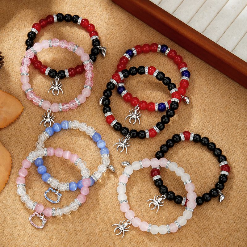 Pulsera Magnética De Aleación Con Cuentas Geométricas