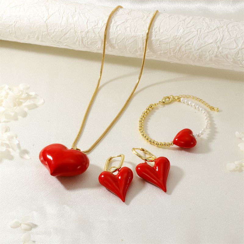 Collar De Corazón De Cobre Bañado En Oro