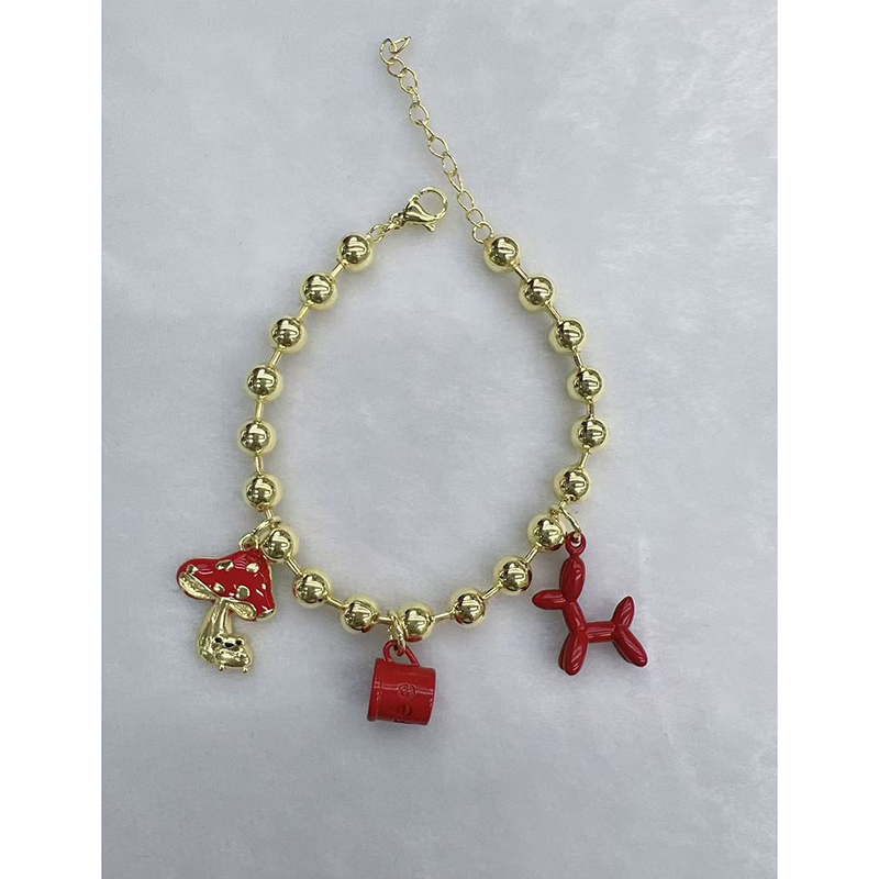 Pulsera Con Forma De Perro Globo Con Forma De Hongo Bañada En Oro Y Cobre