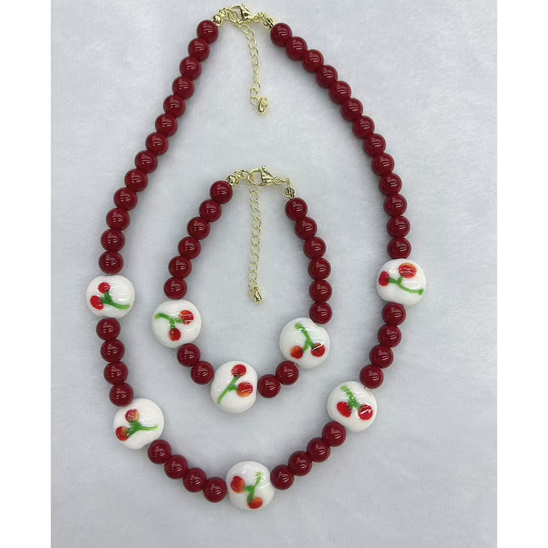 Collar De Perlas Irregulares De Cobre Y Cuentas De Oro
