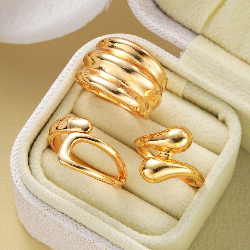 Juego De Anillos De Aleación Irregulares