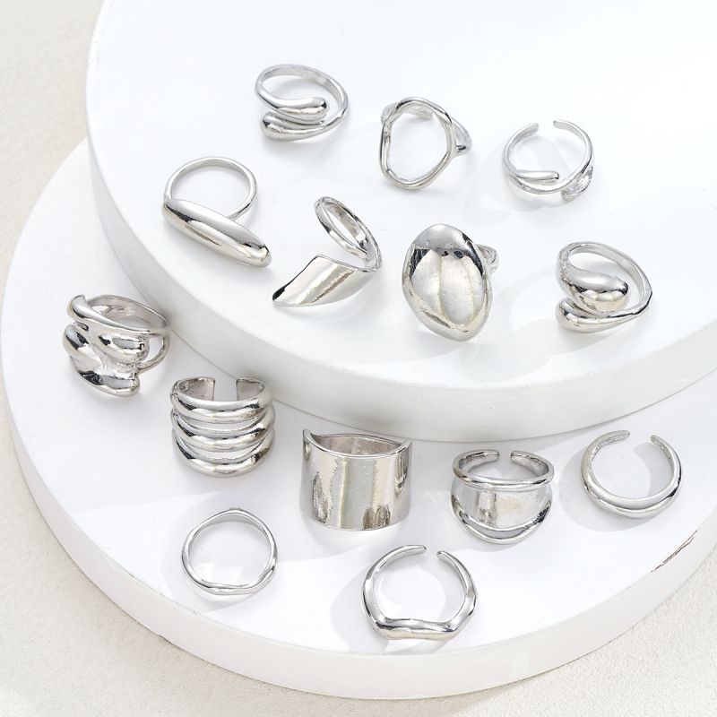 Juego De Anillos De Aleación Irregulares