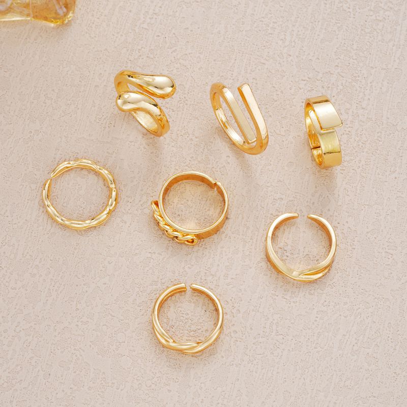 Juego De Anillos De Aleación Irregulares
