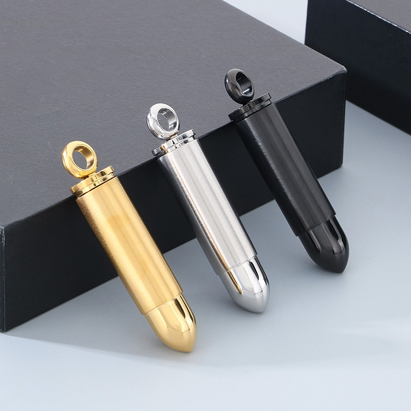 Colgante De Bala Pulida De Acero Inoxidable Para Hombre (sin Cadena)