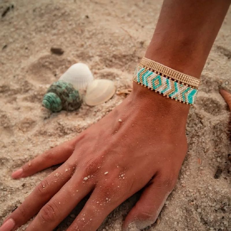 Juego De Pulseras Con Cordón Y Cuentas De Arroz En Forma De Flecha
