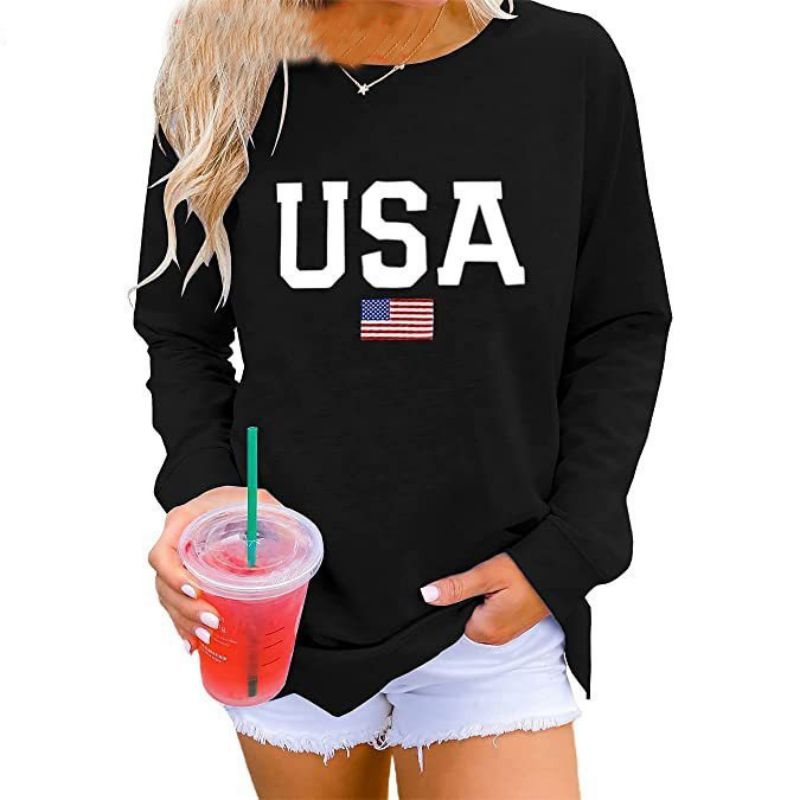 Sudadera De Cuello Redondo Con Estampado De Poliéster
