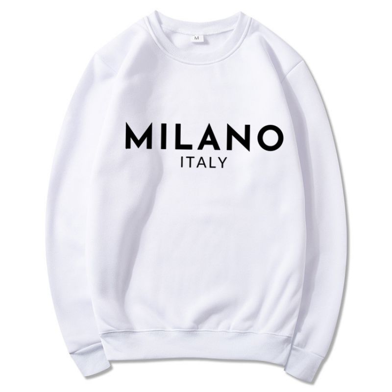 Sudadera De Poliéster Con Cuello Redondo Y Estampado De Letras