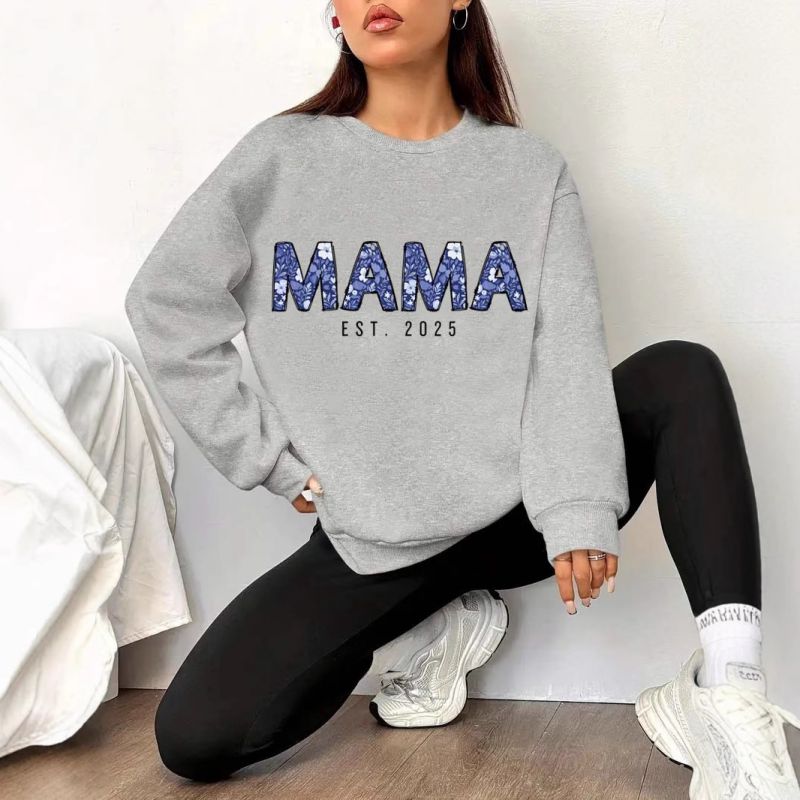 Sudadera De Cuello Redondo Con Estampado De Poliéster