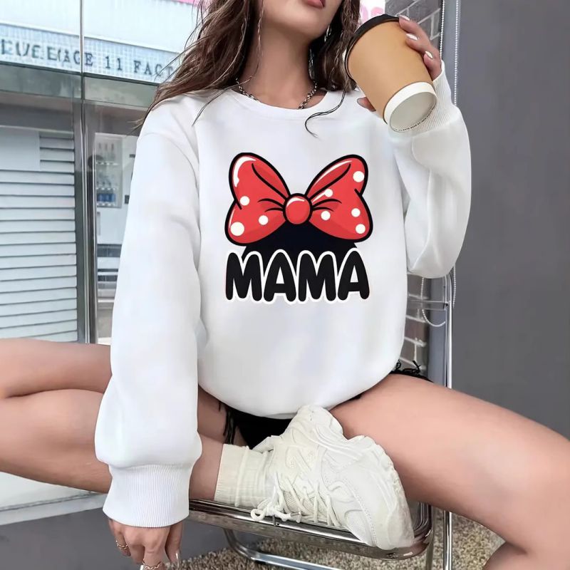 Sudadera De Cuello Redondo Con Estampado De Poliéster