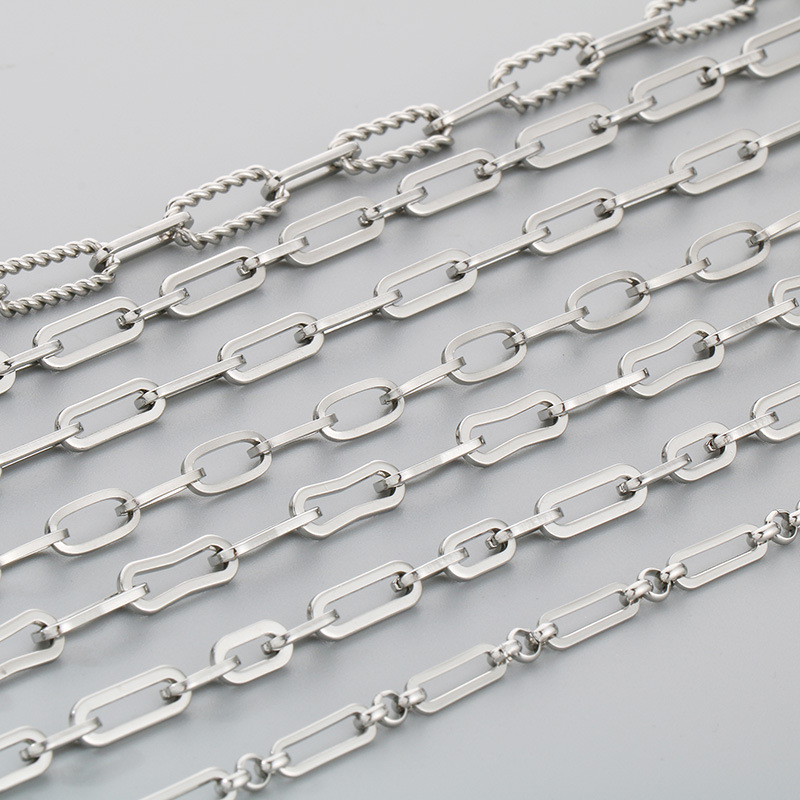 Conjunto De Collar Y Pulsera Para Hombre Con Cadena Geométrica De Acero Y Titanio