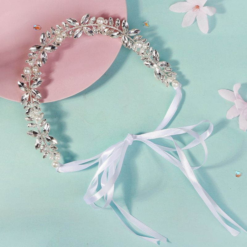 Diadema De Hojas Trenzadas Con Diamantes De Imitación