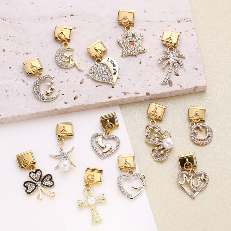 Accesorios Para Módulos Cuadrados Geométricos De Diamante De Acero Inoxidable