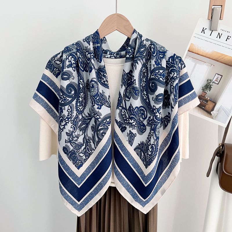 Pañuelo Estampado De Imitación De Seda