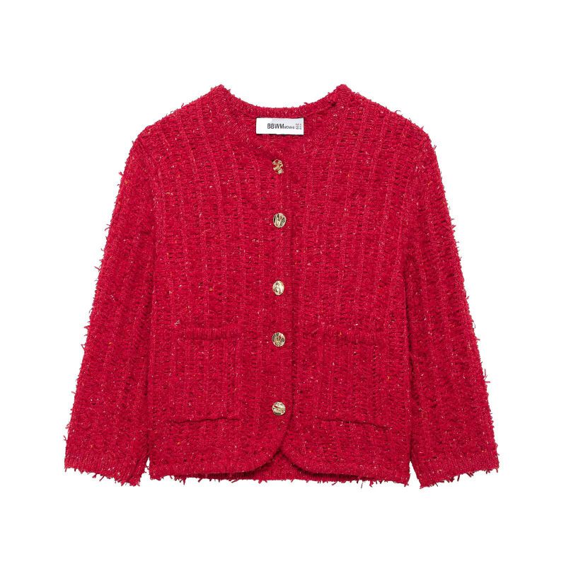 Chaqueta De Punto Con Cuello Redondo