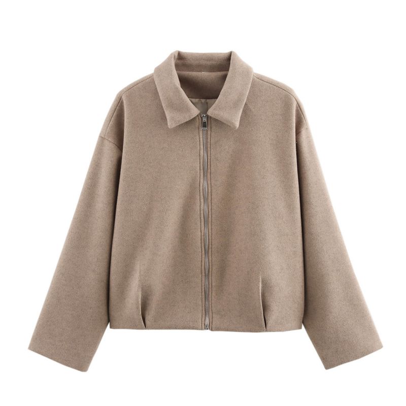 Chaqueta Con Cremallera Y Solapa