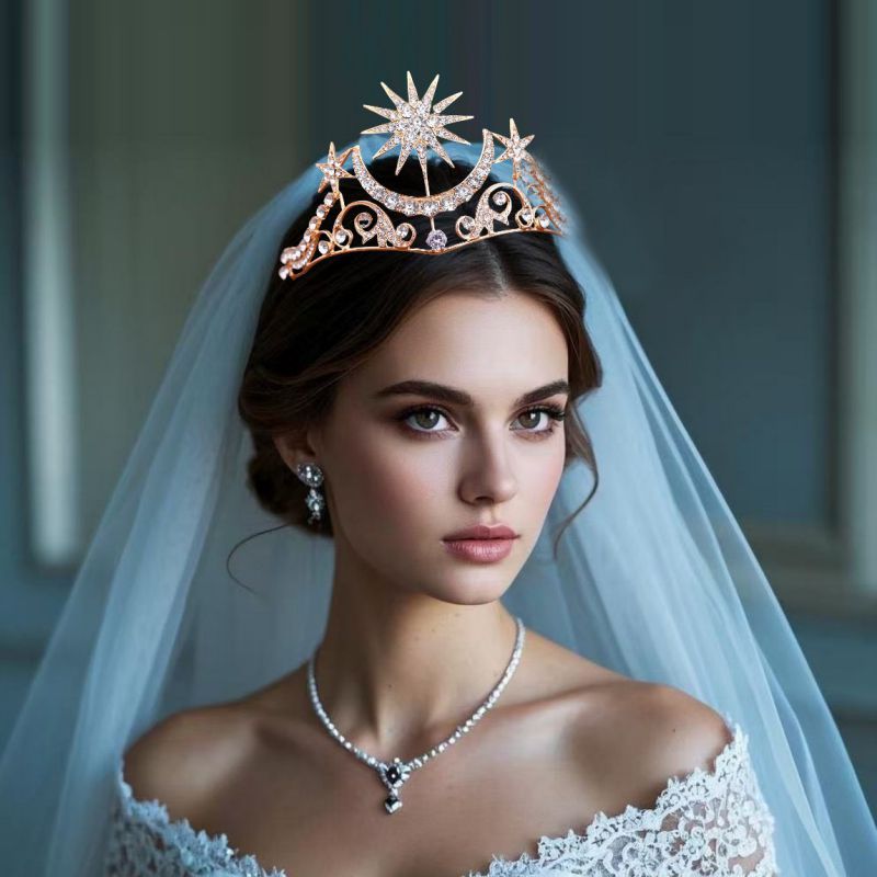 Corona De Aleación Con Forma De Estrella Y Diamantes