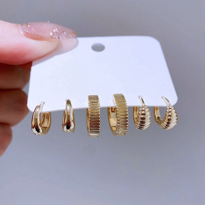 Juego De Pendientes Con Textura De Cobre