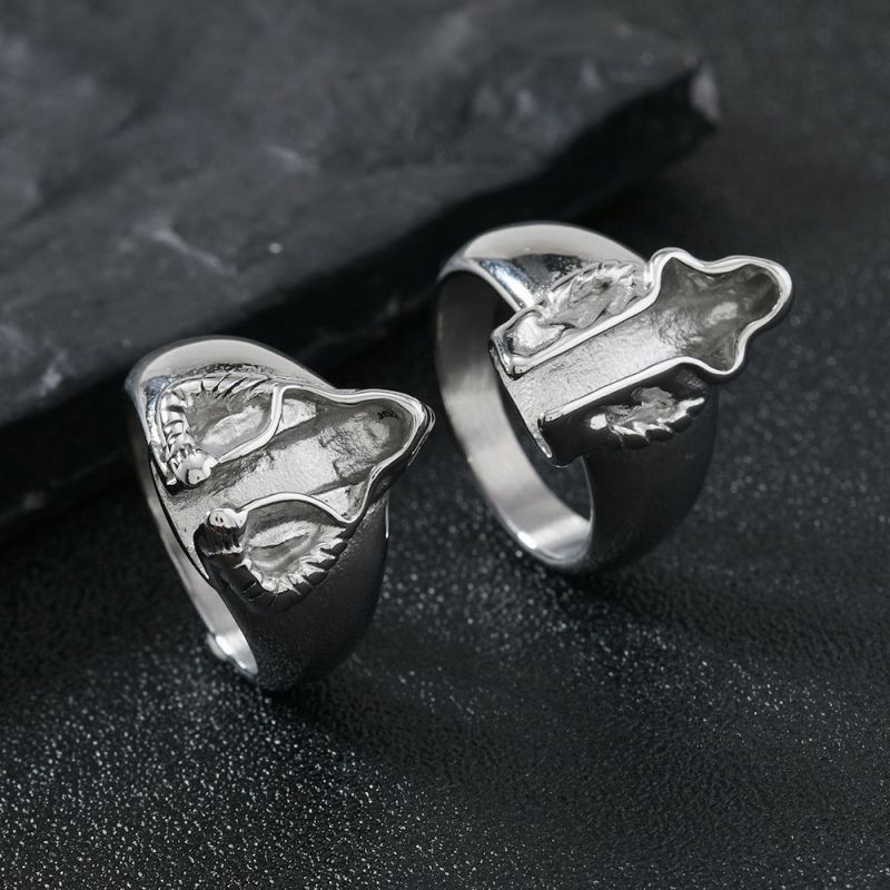 Anillo Hueco De Acero Inoxidable Para Hombre