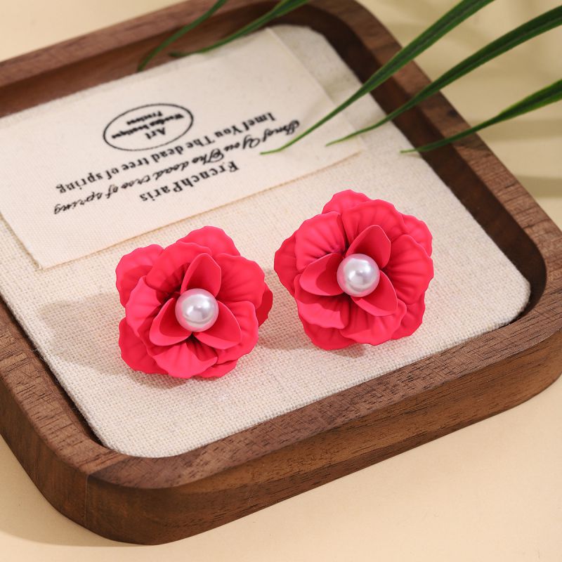 Pendientes De Flores De Perla 3d