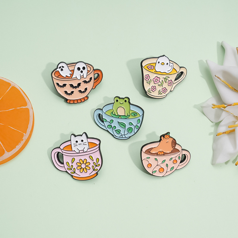 Broche De Animal En Forma De Taza De Té De Aleación