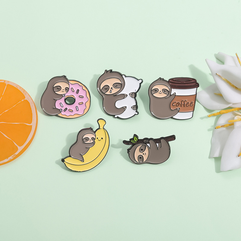 Broche De Aleación Con Forma De Perezoso De Dibujos Animados