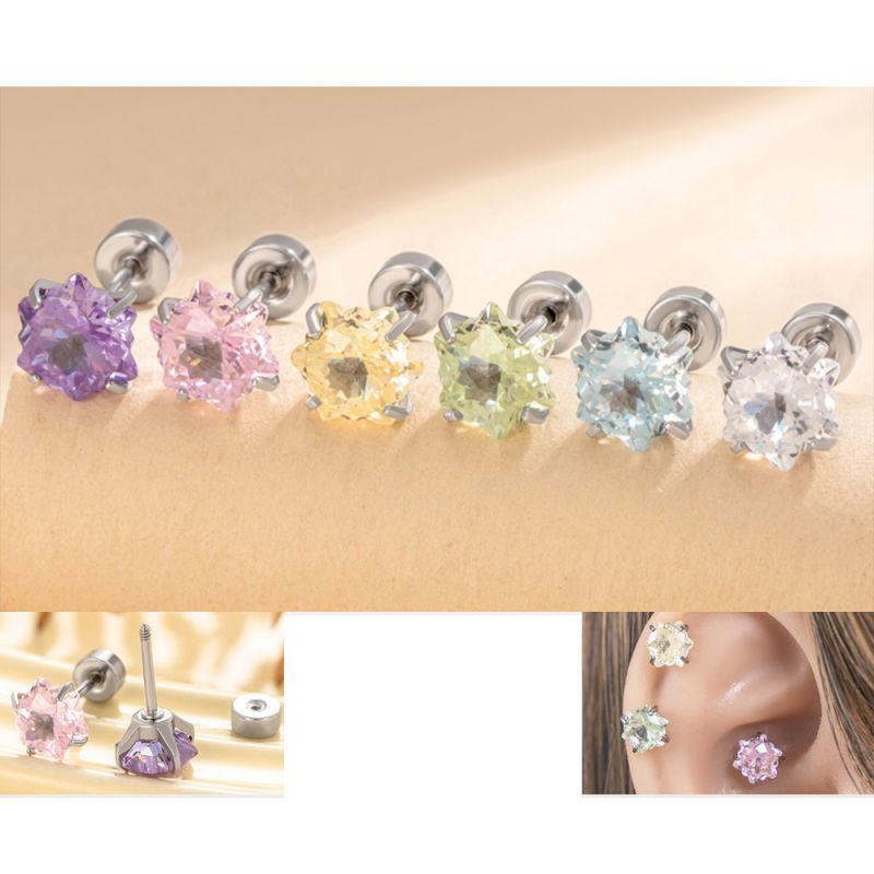 Pendientes De Estrella De Diamantes De Metal (individuales)