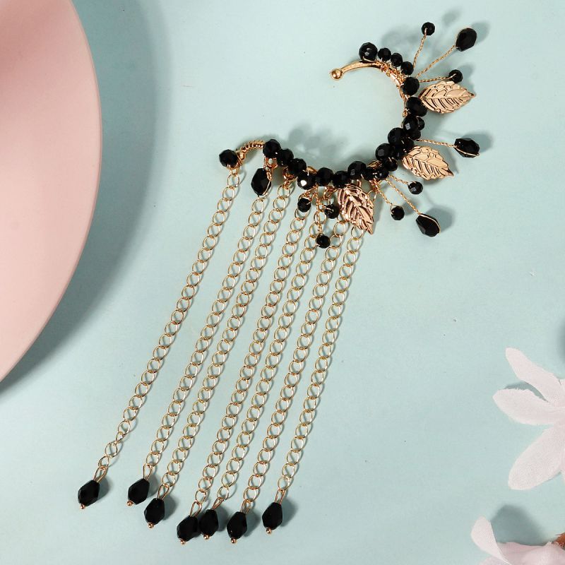 Earcuff Con Borla De Cuentas De Cristal De Metal [individual]
