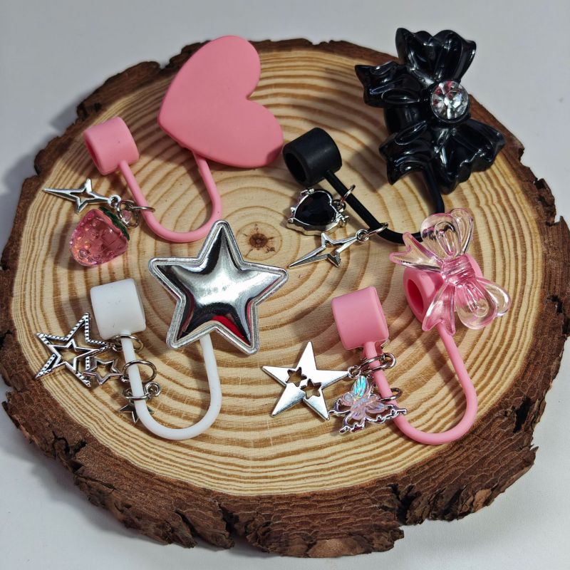 Portapajitas Con Lazo De Estrella De Amor De Aleación